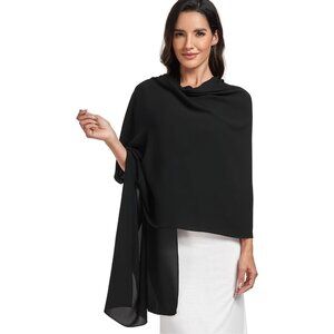 Chiffon Shawl Womens Wrap for Evening Dress Wedding Scarf